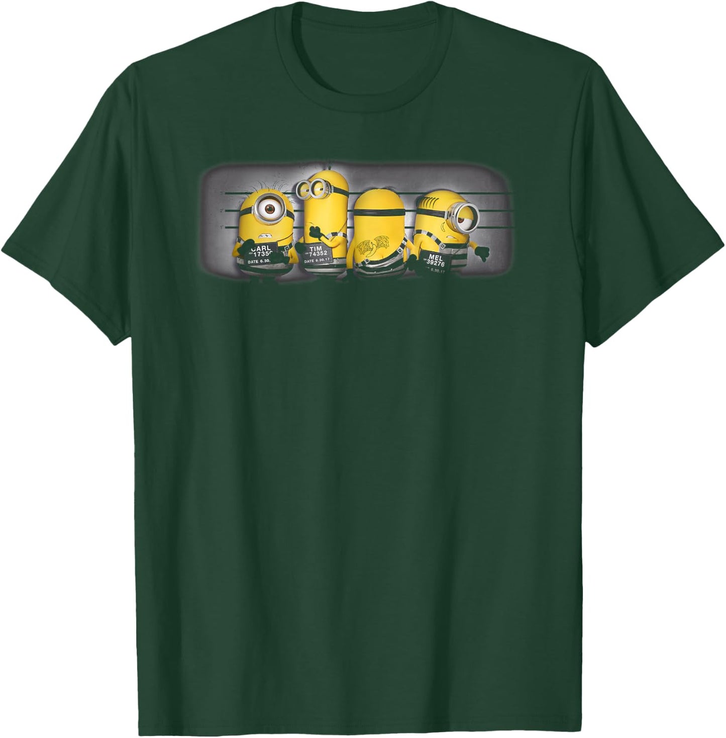 Despicable Me Minions Group Mug Shot Graphic Small T-Shirt - T-Shirt | Forest