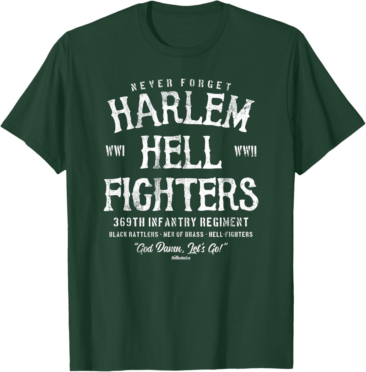 Harlem Hellfighters Black Military History Soldiers WWI WWII T-Shirt - T-Shirt | Forest