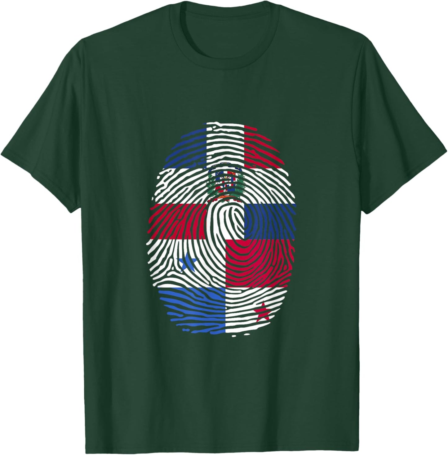 Dominican and Panama Fingerprint Dominicana Panamanian Roots T-Shirt - T-Shirt | Forest