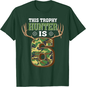 6 Year Old Hunting 6th Birthday Party Deer Hunter T-Shirt - T-Shirt | Forest