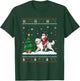 Ugly Christmas Tree Lights Santa Riding Great Pyrenees Dog T-Shirt - T-Shirt | Forest