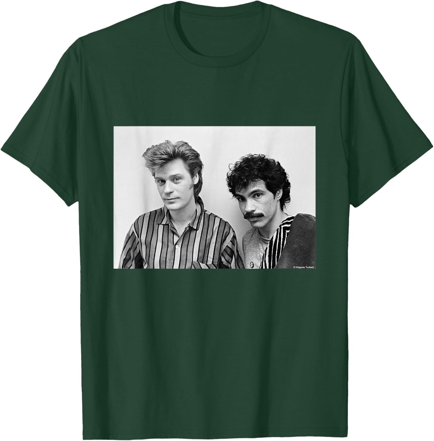 Daryl Hall & John Oates Pop Duo Headshot by Virginia Turbett T-Shirt - T-Shirt | Forest