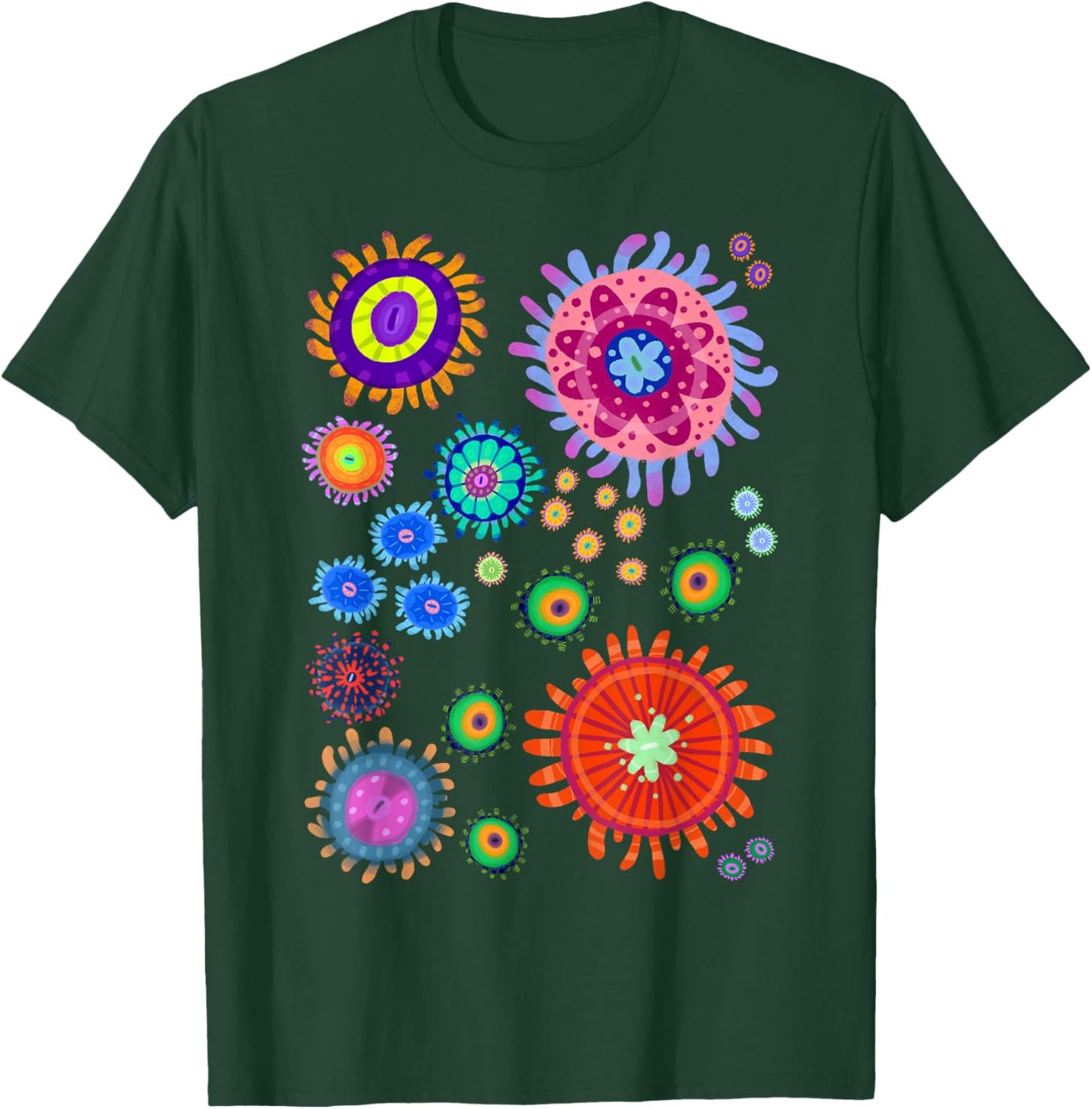 Tropical Zoanthid Saltwater Flower Polyp Coral Reef Pattern T-Shirt - T-Shirt | Forest