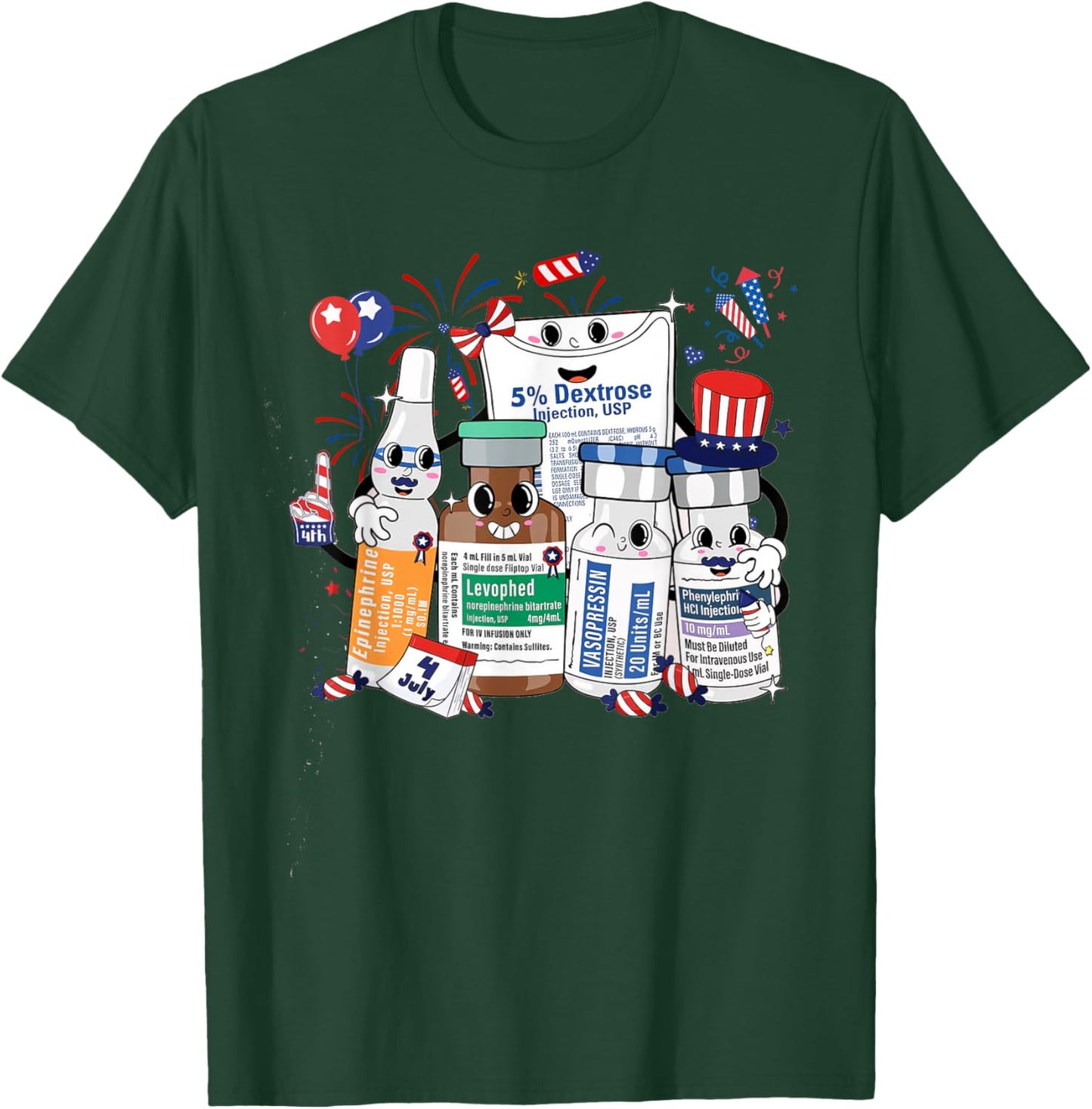 Red White Blue ICU Nurse Crew 4th of July Independence Day Men T-Shirt - T-Shirt | Forest