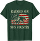 Raised On 90's Country Cowboy Riding Horse Vintage USA Flag T-Shirt - T-Shirt | Forest