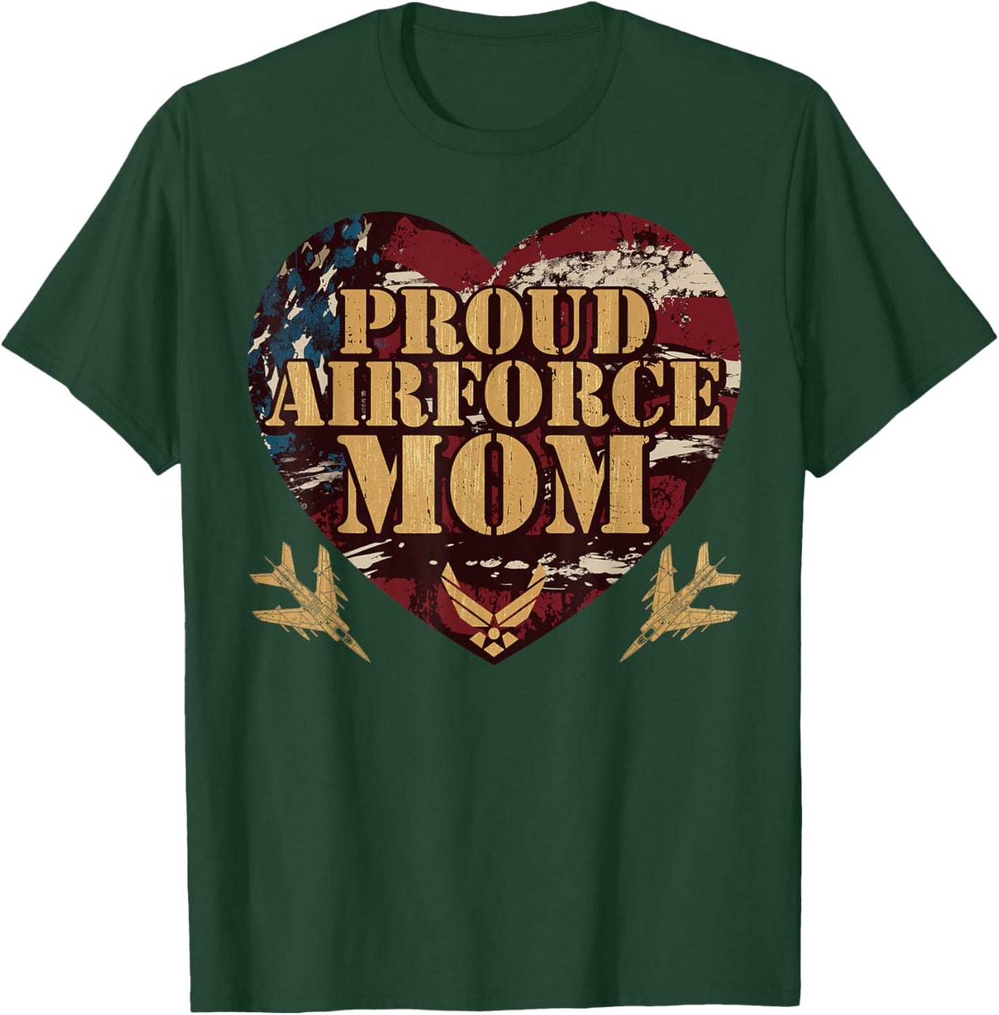 Proud Air Force Mom Army Military Mom Mother's Day T-Shirt - T-Shirt | Forest