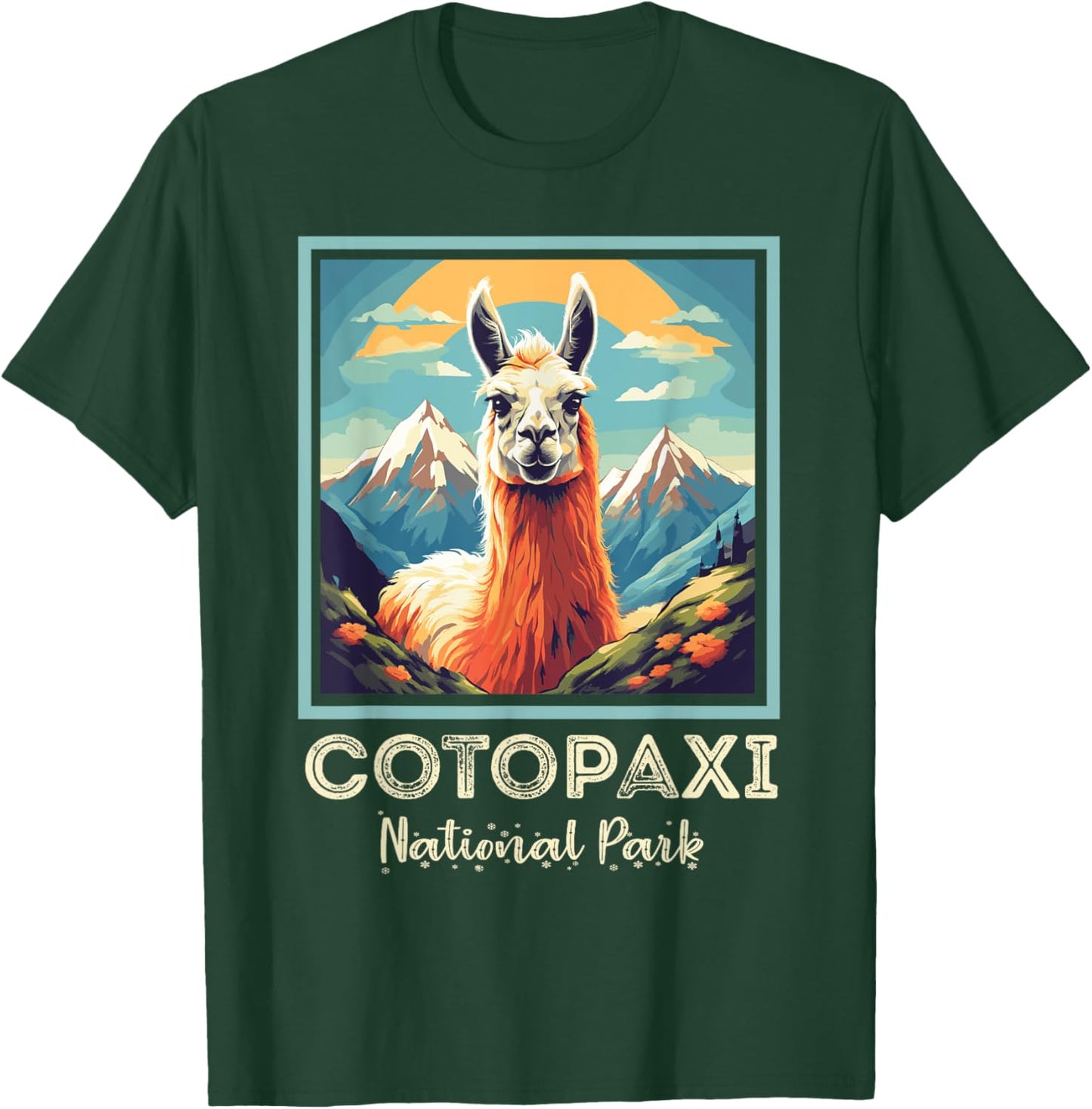Cotopaxi Llama Flower National Park Souvenir Ecuador Hiking T-Shirt - T-Shirt | Forest