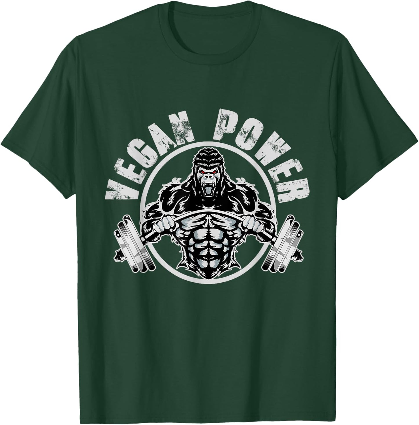 Vegan Power - Vegan Muscle Gorilla Bodybuilder Workout T-Shirt - T-Shirt | Forest