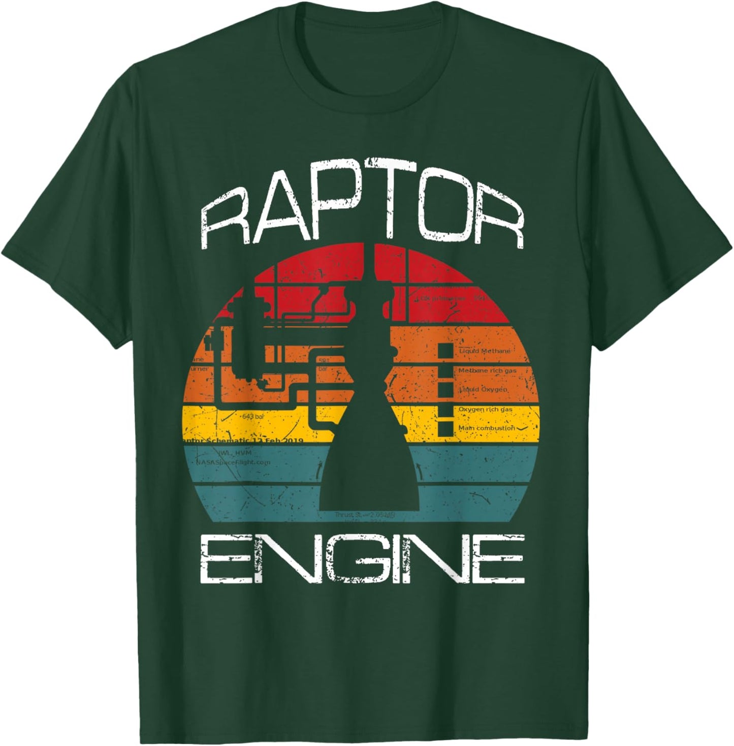 Starship Raptor Engine For Rocket Scientist & Space Explorer T-Shirt - T-Shirt | Forest