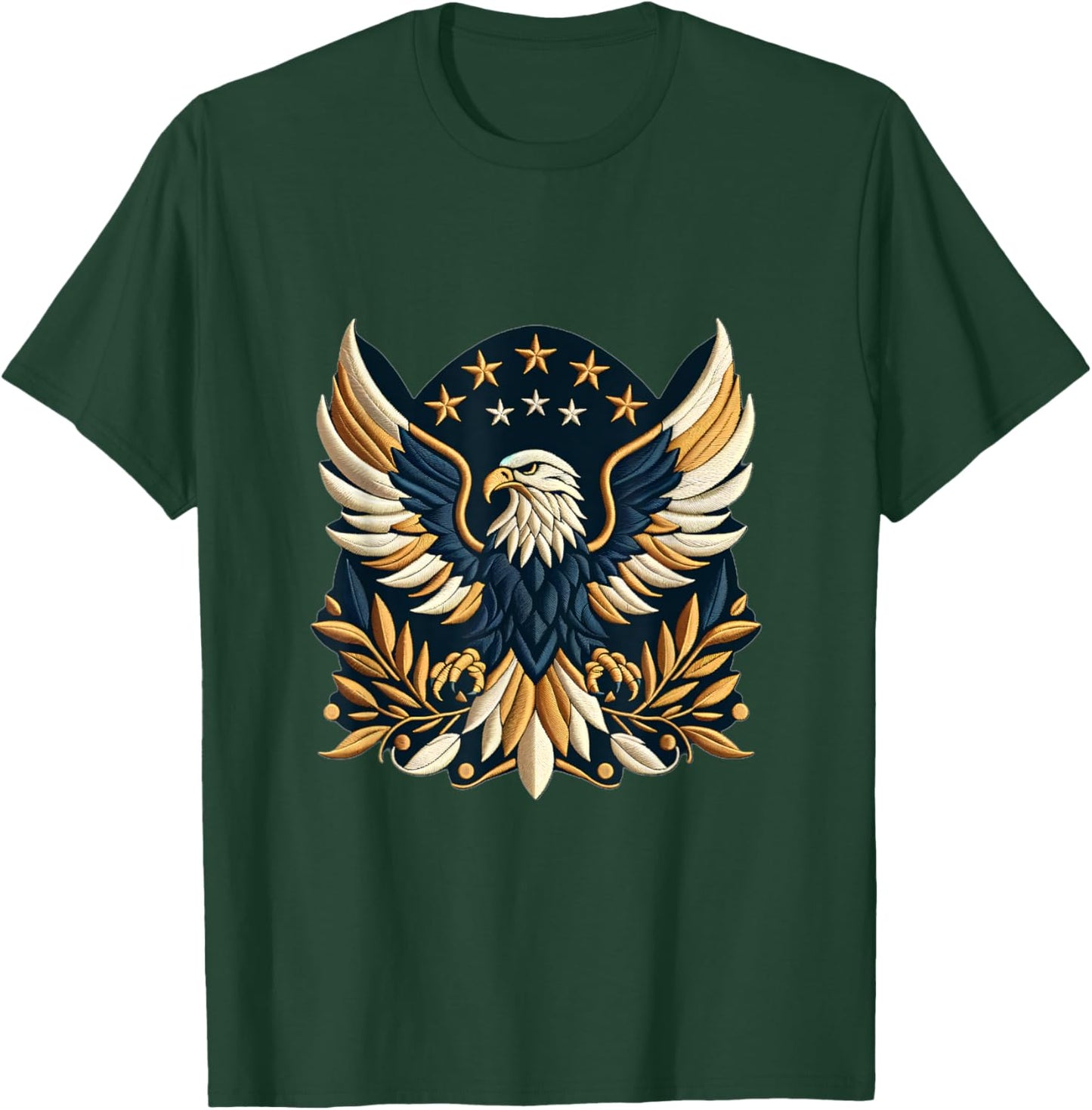 American Eagle Emblem Embroidery-Inspired design T-Shirt - T-Shirt | Forest