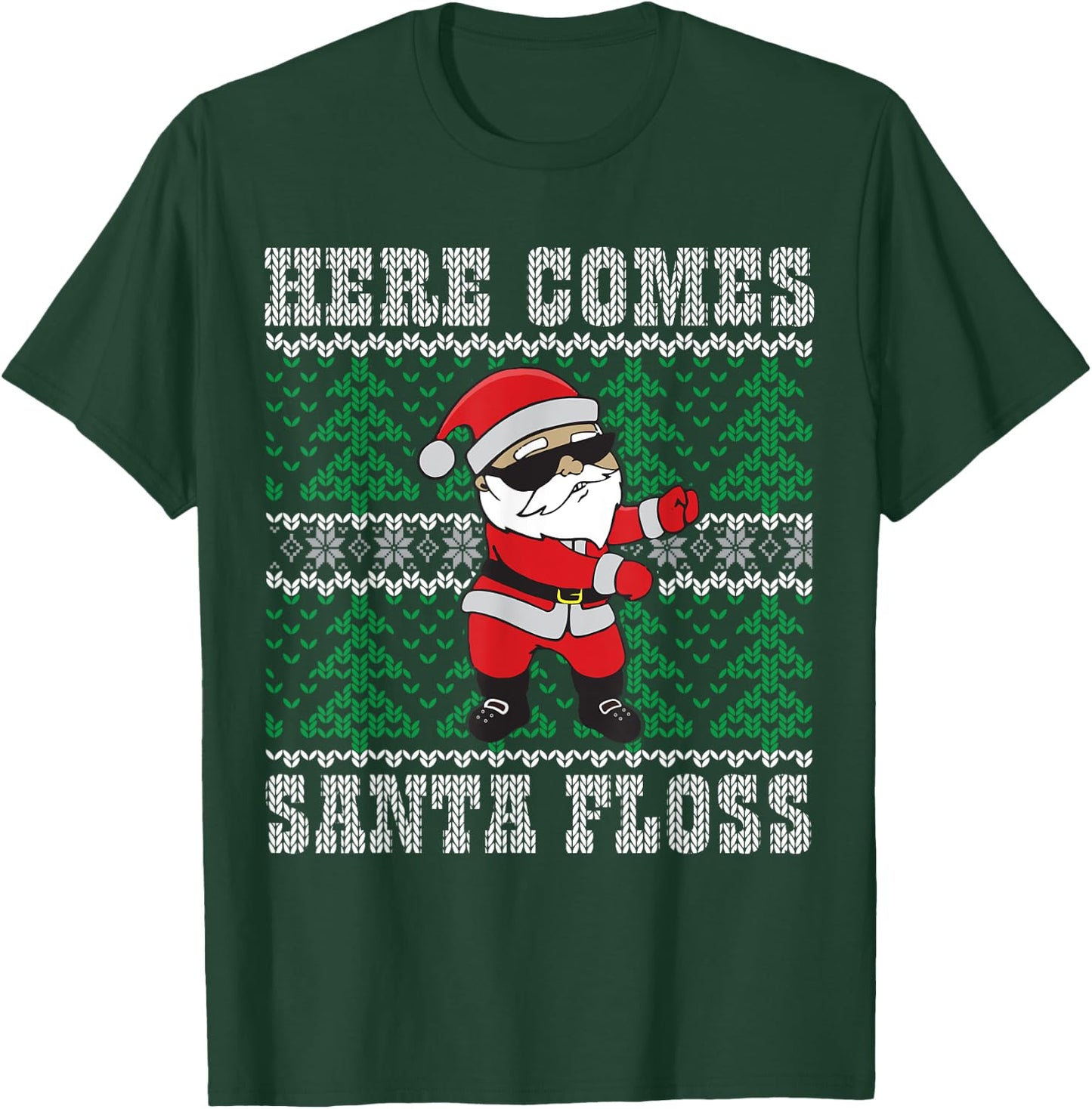 Santa Floss Dance - Ugly Christmas Sweater Kids Gift T-Shirt - T-Shirt | Forest