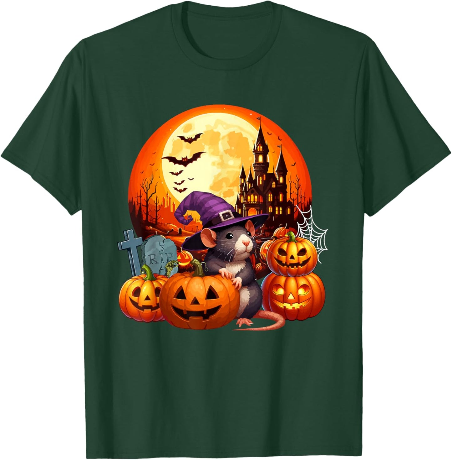 Rat Cosplay Witch Halloween Moon Matching Kids Toddler T-Shirt - T-Shirt | Forest