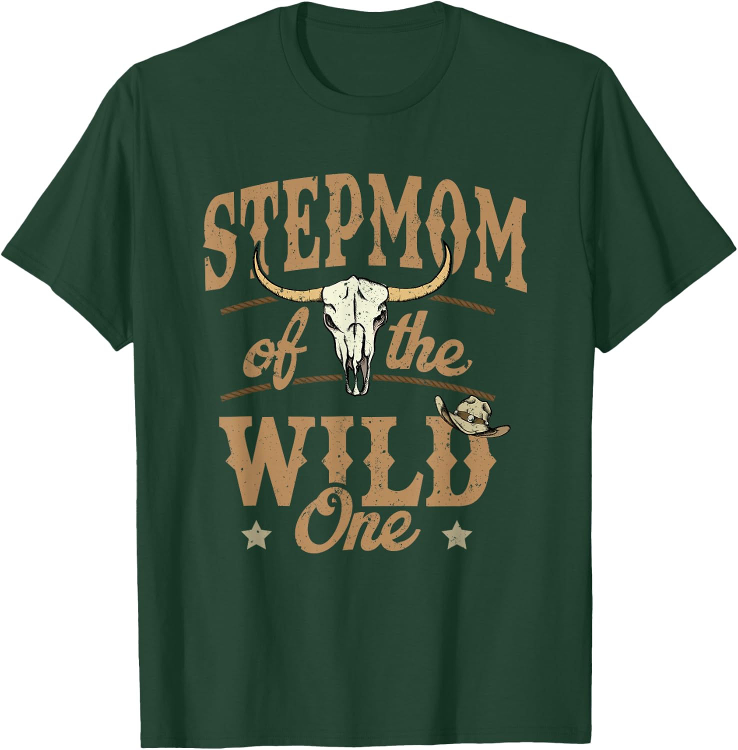 Stepmom of The Wild One Cowboy Western Rodeo Party Matching T-Shirt - T-Shirt | Forest
