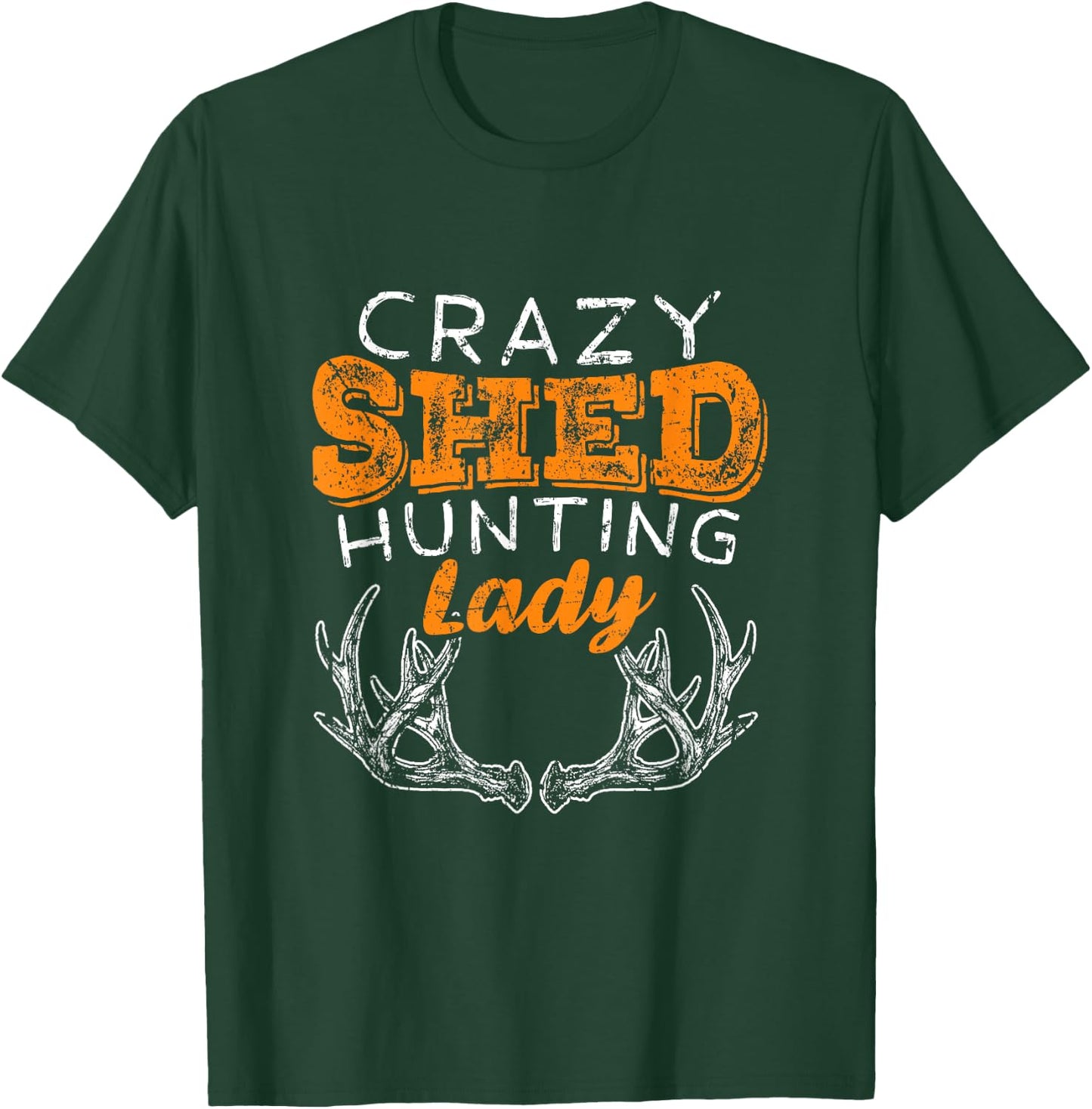 Crazy Shed Hunting Lady Antler T-Shirt - T-Shirt | Forest