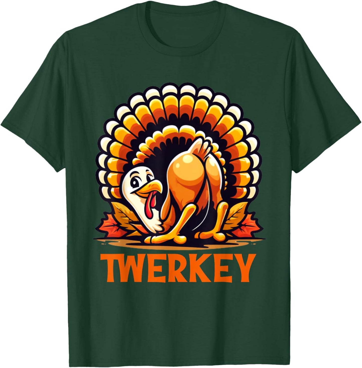 Twerkey Squad Twerking Funny Dancing Turkey Thanksgiving T-Shirt - T-Shirt | Forest