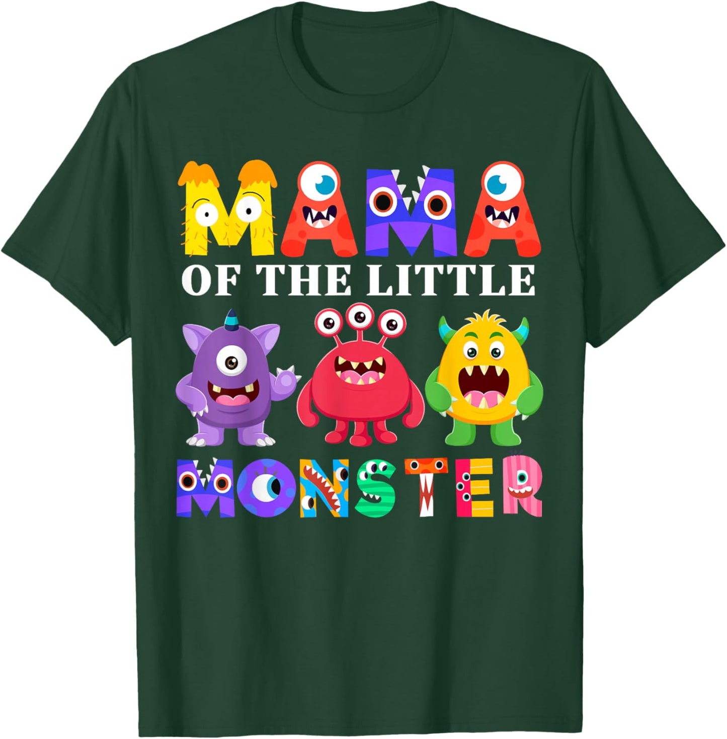 Mama Little Monster Kids 1st Birthday Party Family Monster T-Shirt - T-Shirt | Forest