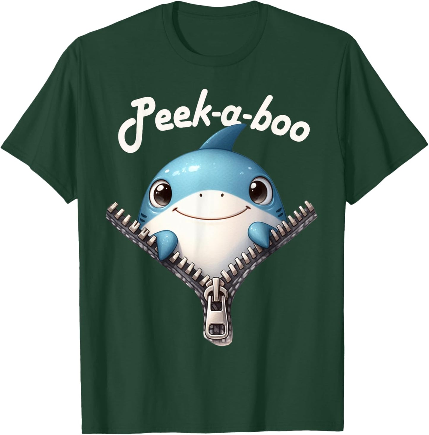 Funny - Peek-a-boo - Shark T-Shirt - T-Shirt | Forest