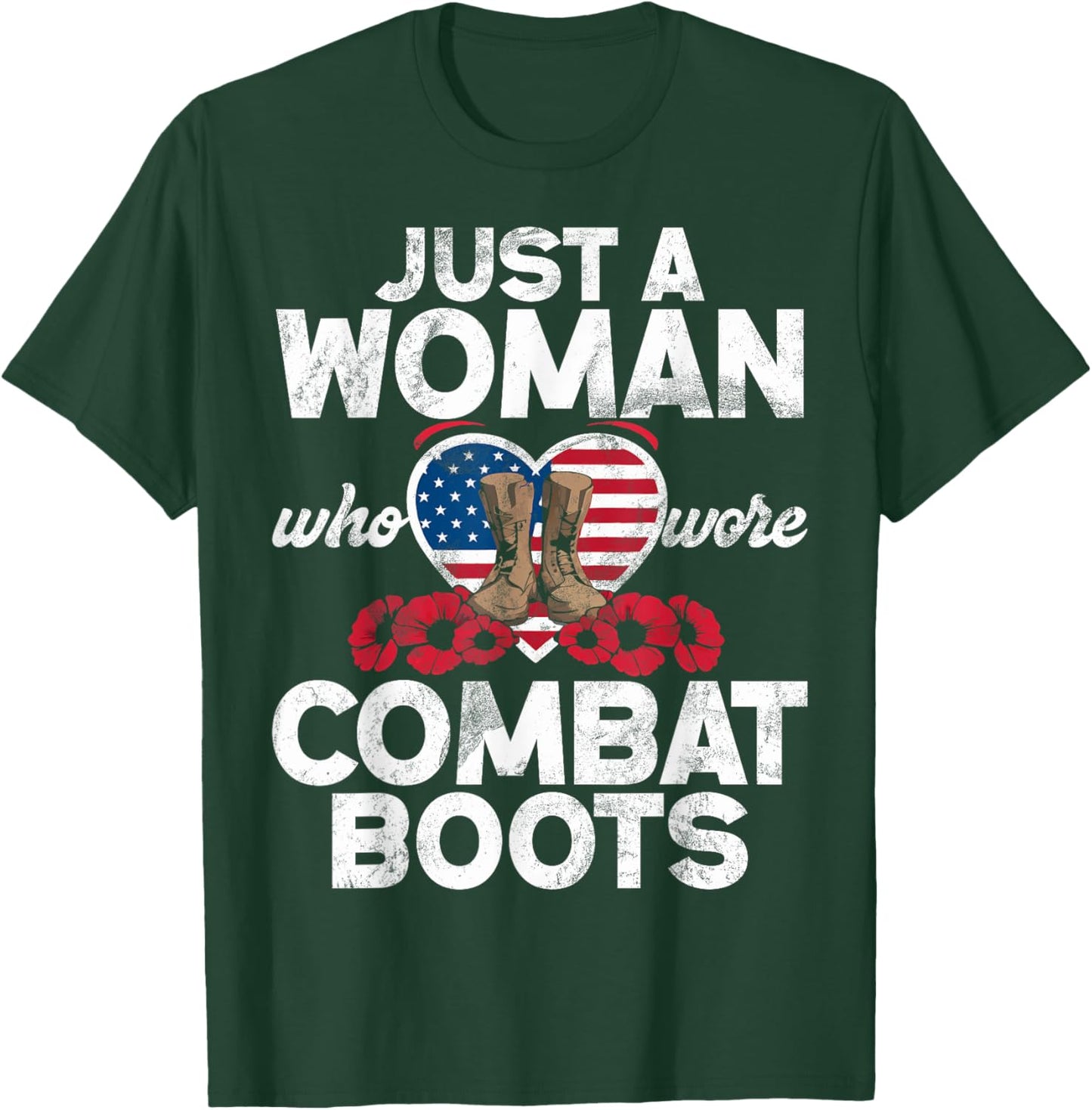 Female Veteran Veteran's Day Women Veteran Soldier Patriotic T-Shirt - T-Shirt | Forest