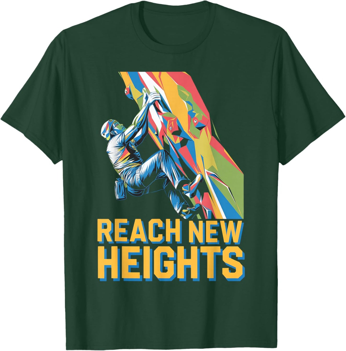 Climber Reaching New Heights for Adventure Lovers T-Shirt - T-Shirt | Forest