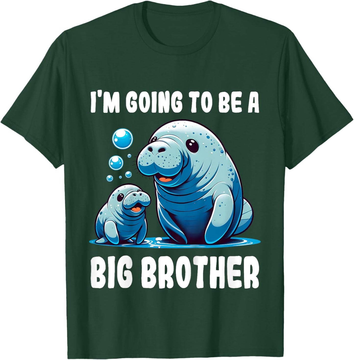 Kids Big brother manatee manatee I'm going to be big brother T-Shirt - T-Shirt | Forest