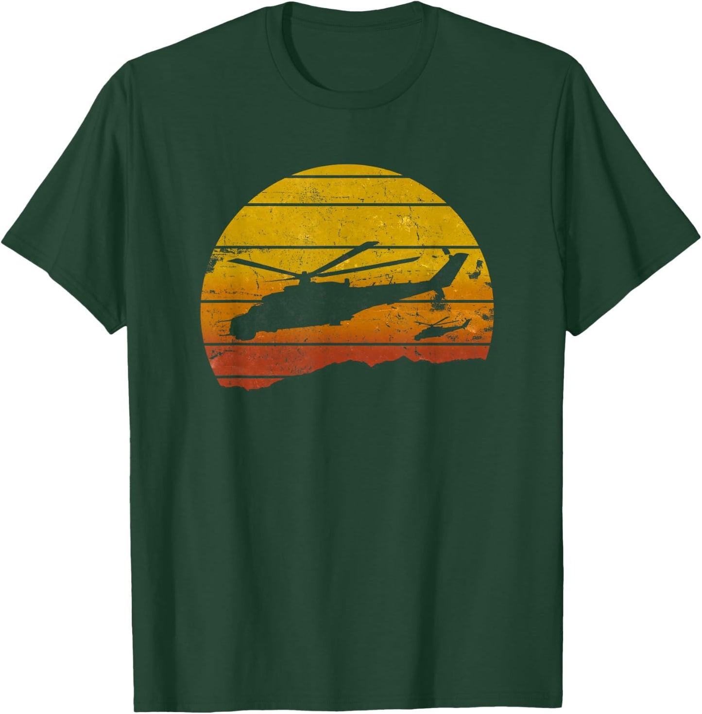 Mi-24 Russian Armed Forces Helicopter Vintage T-Shirt - T-Shirt | Forest