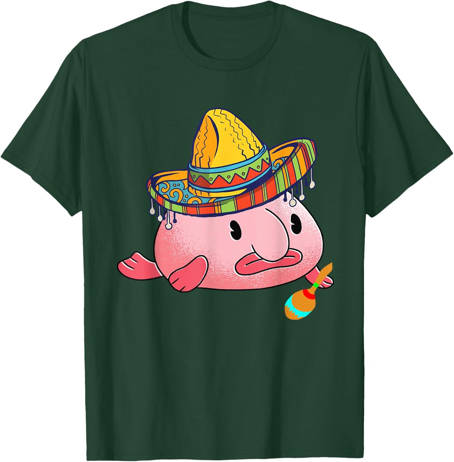 Blobfish Ugly Fish Deep Sea Funny Sombrero Costume T-Shirt - T-Shirt | Forest