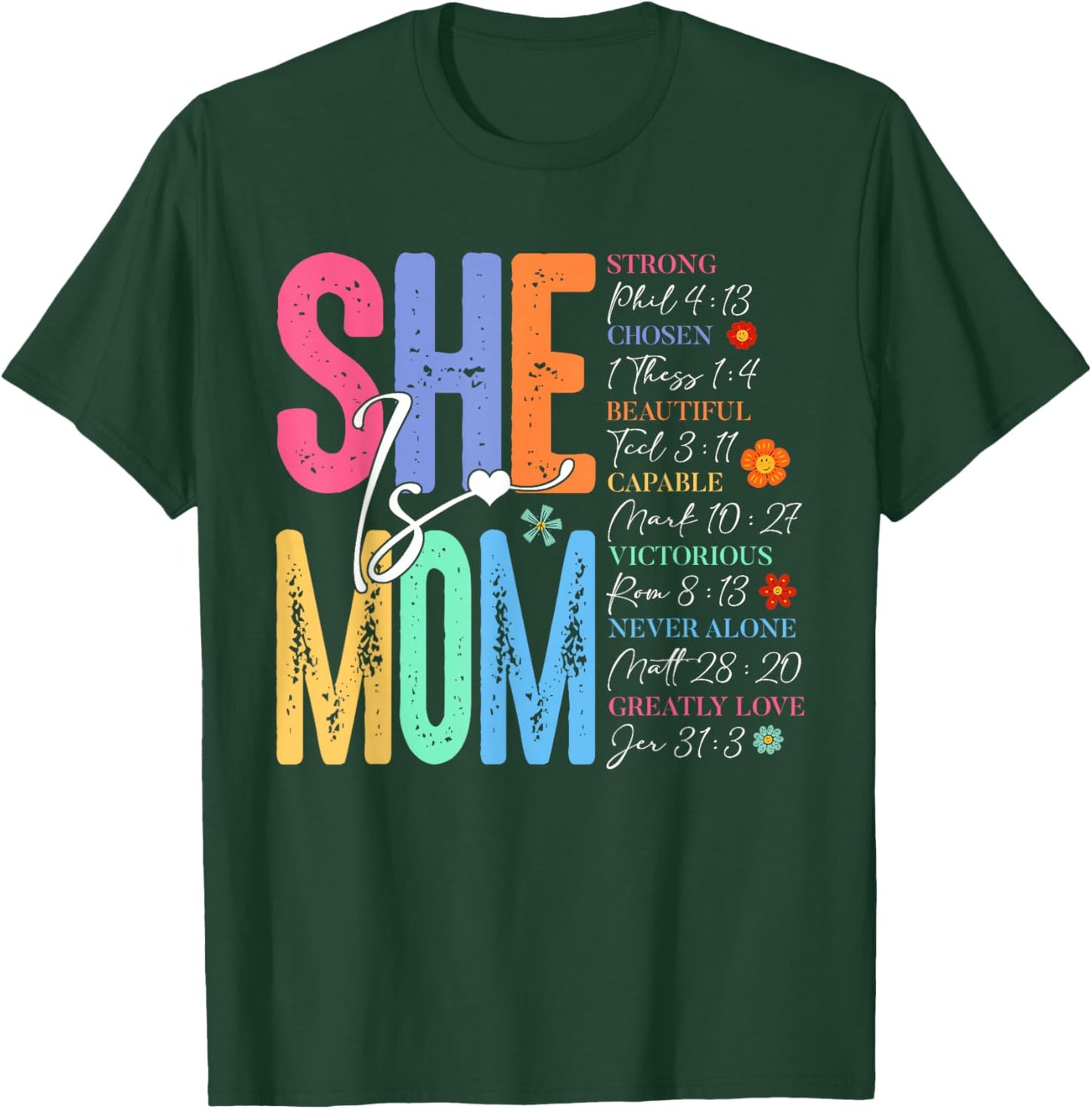 She Is Mom Christian Mother's Day Jesus Mama Religious Women T-Shirt - T-Shirt | Forest