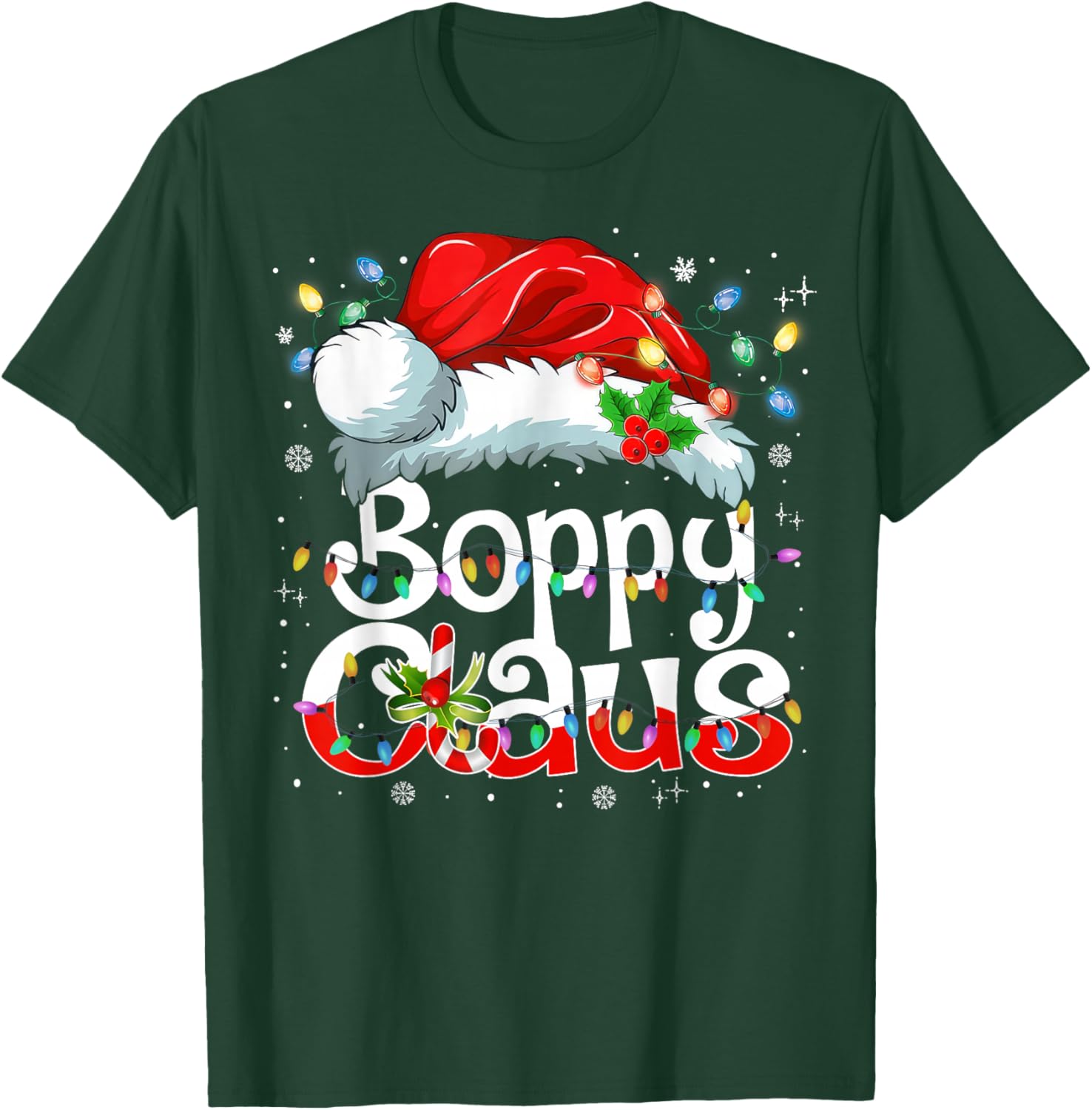Boppy Claus Christmas Pajama Family Matching Xmas Light T-Shirt - T-Shirt | Forest