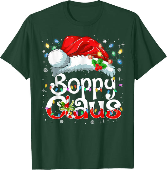 Boppy Claus Christmas Pajama Family Matching Xmas Light T-Shirt - T-Shirt | Forest