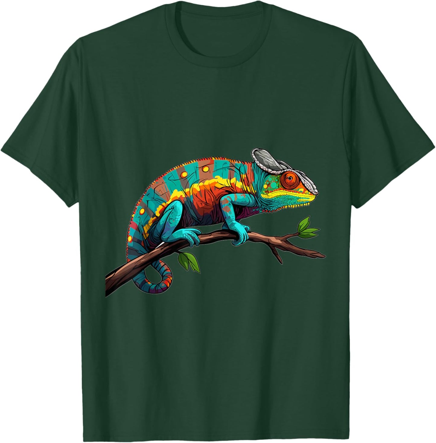 Chameleon Reptile Graphic T-Shirt - T-Shirt | Forest