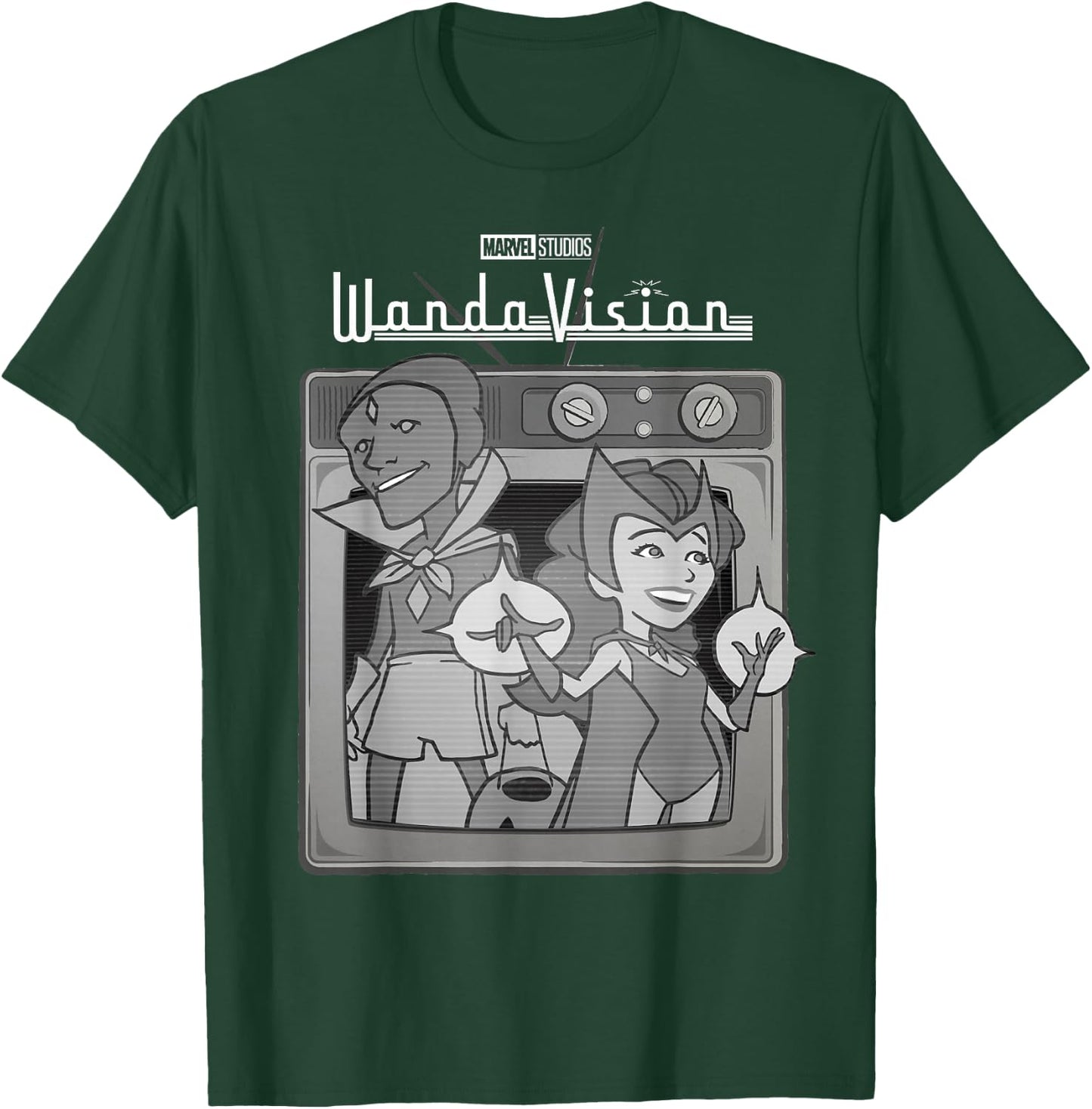 Marvel WandaVision Retro Cartoon TV Logo Small T-Shirt - T-Shirt | Forest