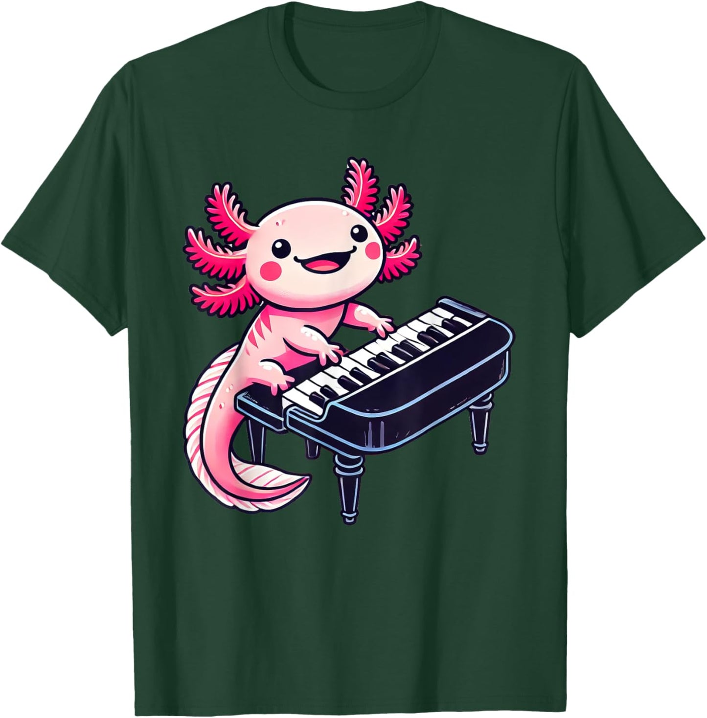 Axolotl Playing Piano Axolotls Musician Music T-Shirt - T-Shirt | Forest