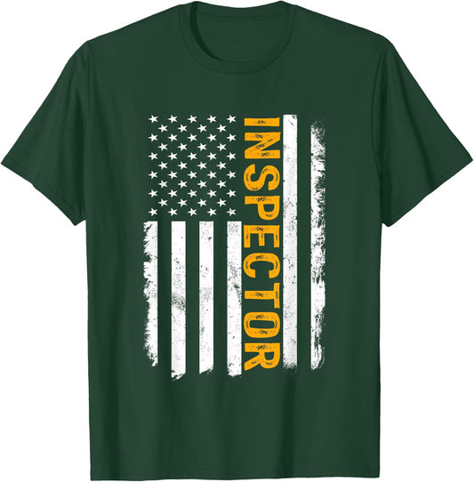 Inspector Job, American Flag Inspectors Career T-Shirt - T-Shirt | Forest