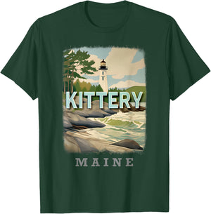 Kittery Maine ME Coastal Charm SD184 T-Shirt - T-Shirt | Forest