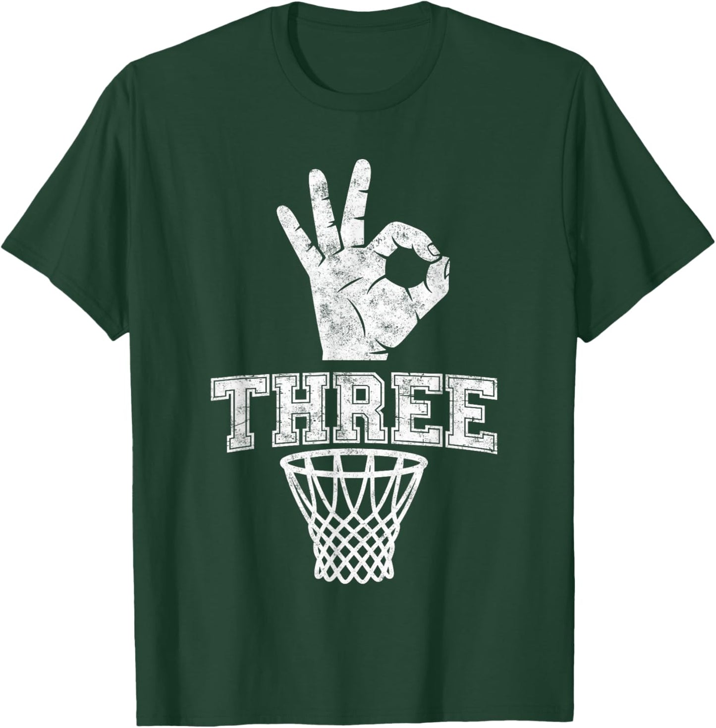 Three Points Throw Basketball Player Fan Dad Funny Joke T-Shirt - T-Shirt | Forest