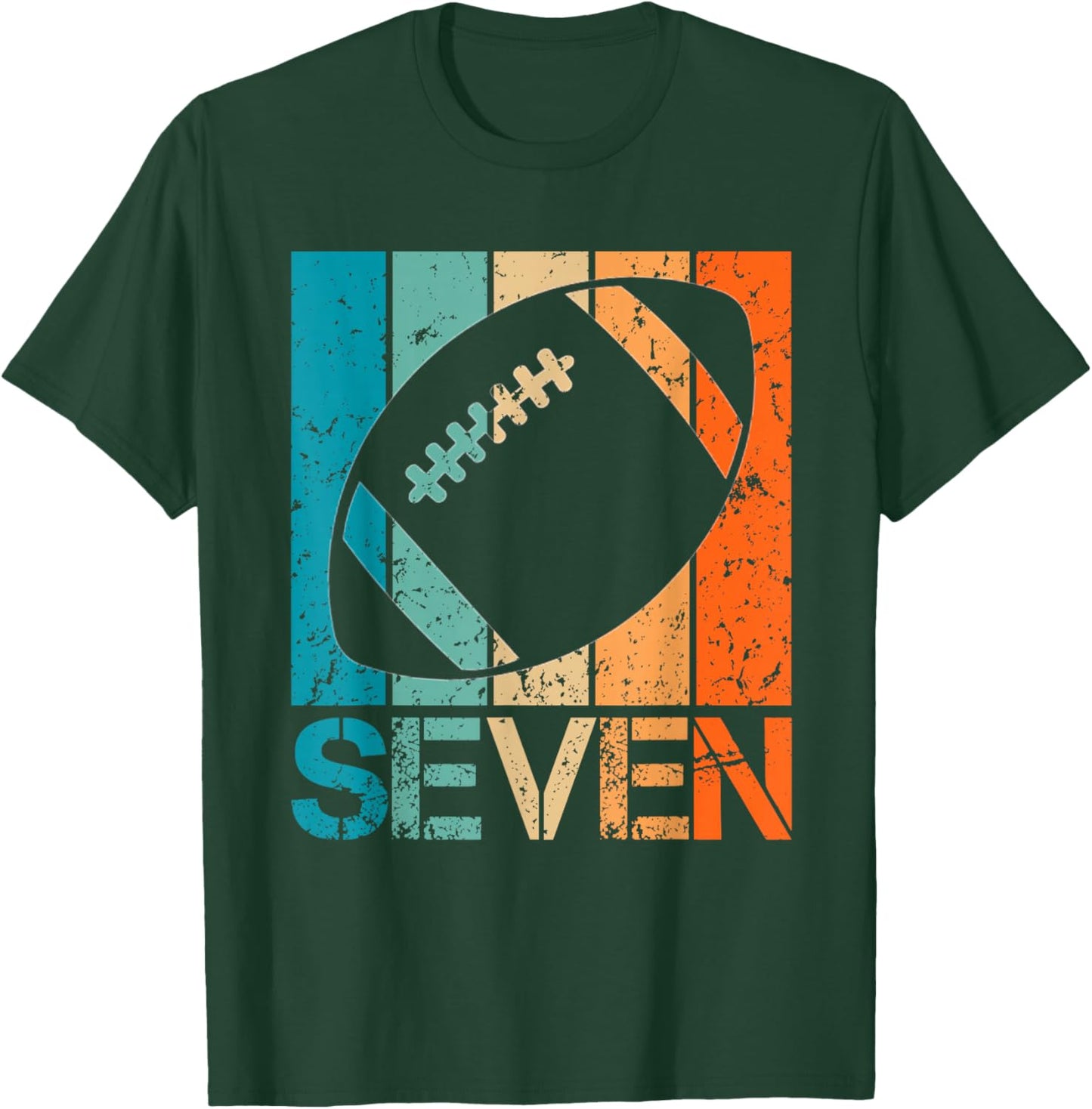7th Football Birthday 7 Year Old 7yr Boys Birthday Football T-Shirt - T-Shirt | Forest