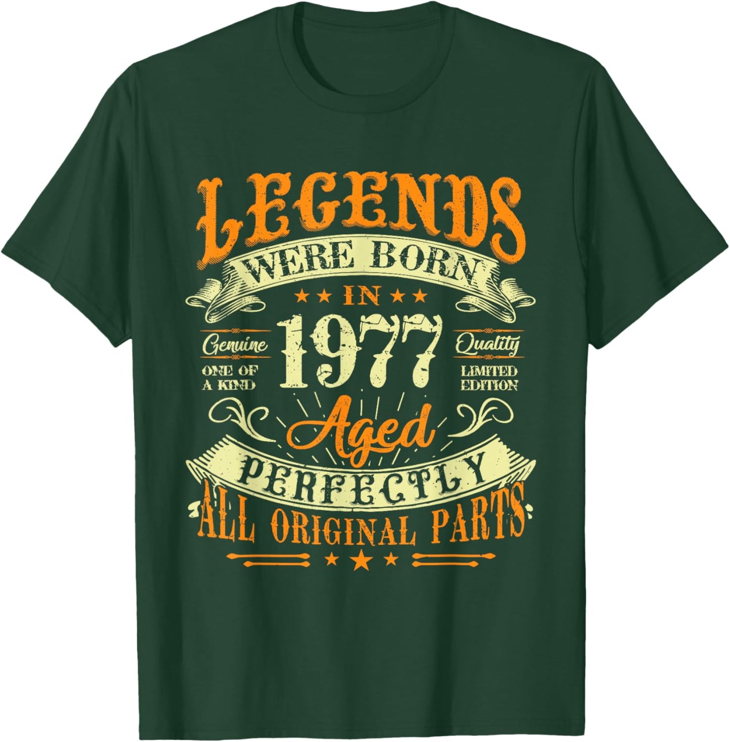 48th Birthday Vintage Legends Born In 1977 48 Years Old T-Shirt - T-Shirt | Forest