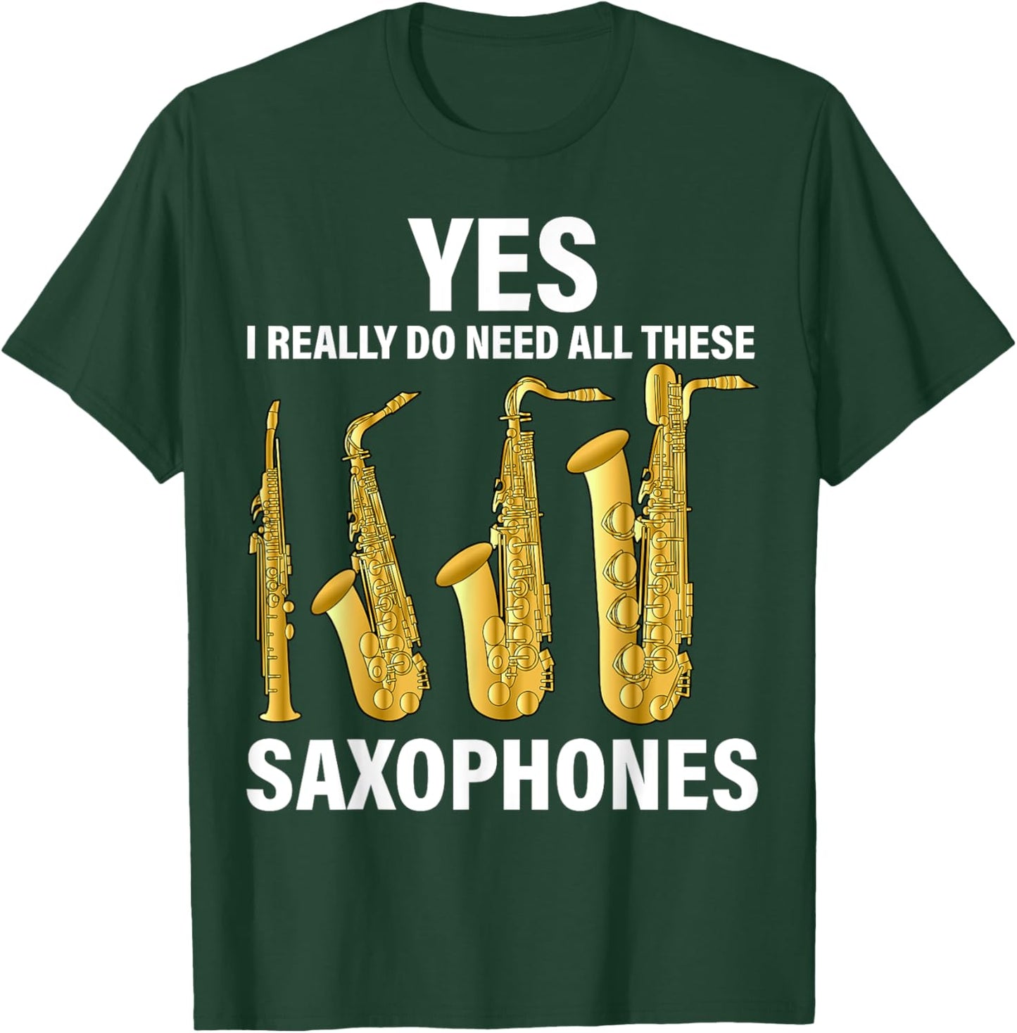 Saxophone Player Music Instrument Jazz Musician Saxophonist T-Shirt - T-Shirt | Forest