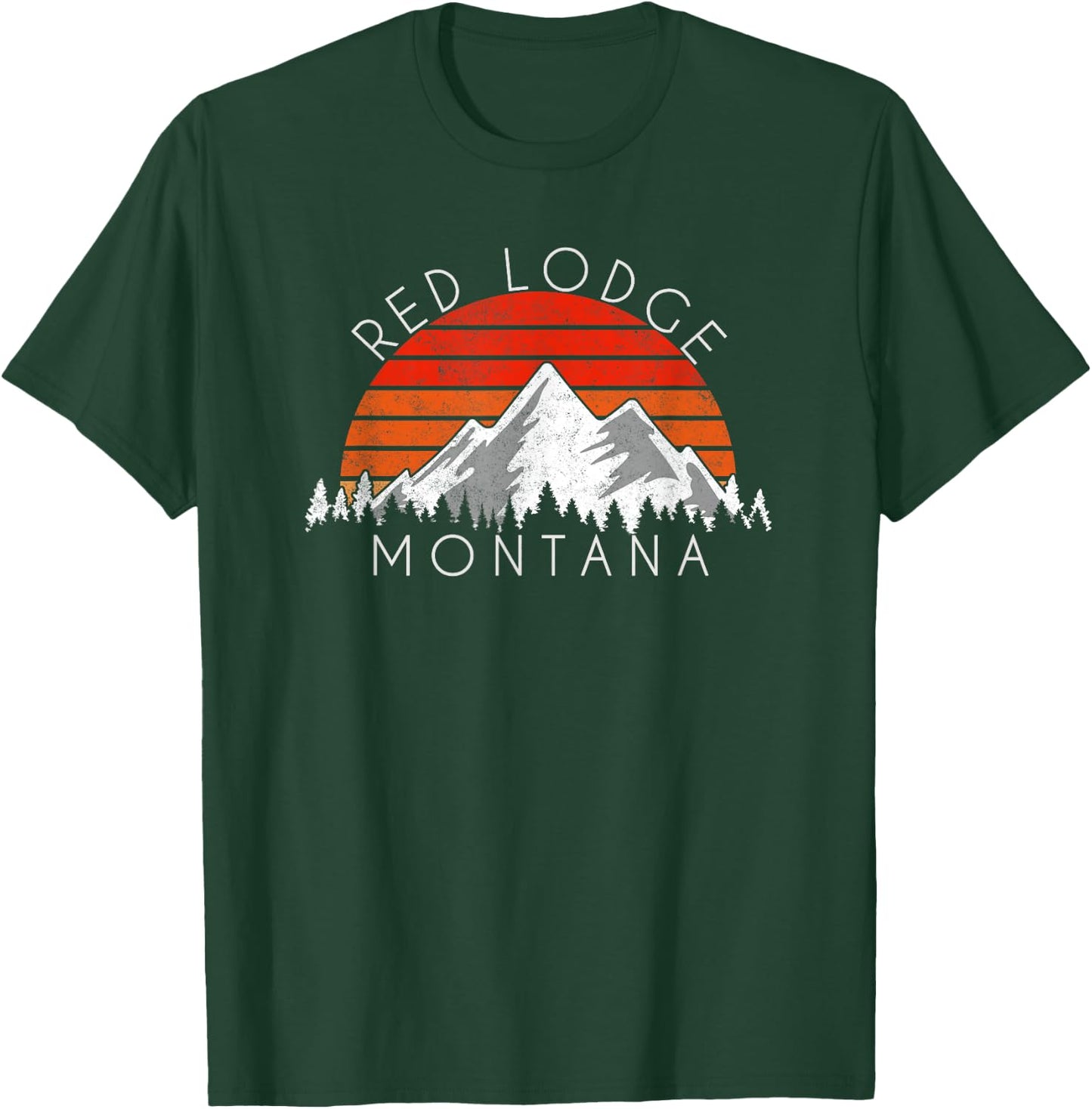 Retro Vintage Red Lodge, Montana Distressed T-Shirt - T-Shirt | Forest