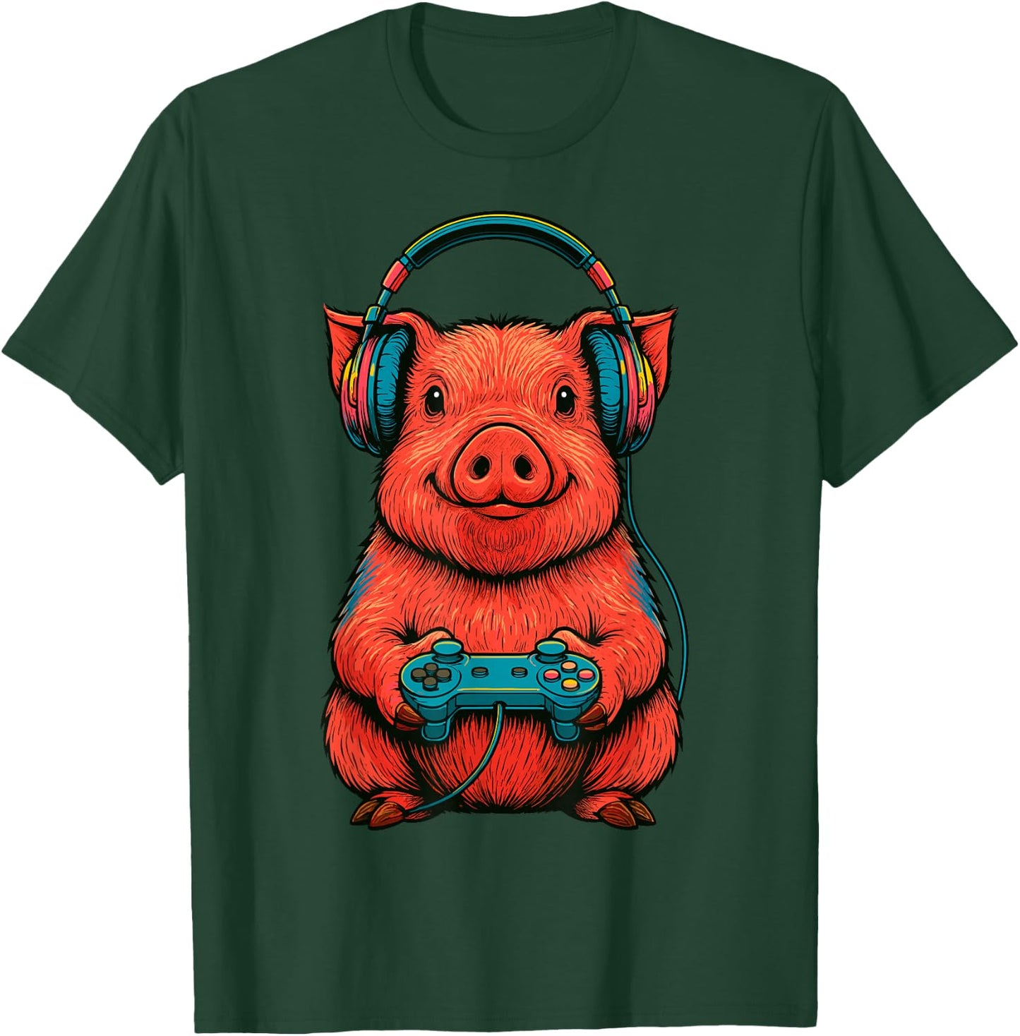 Gamer Pig Gaming T-Shirt - T-Shirt | Forest