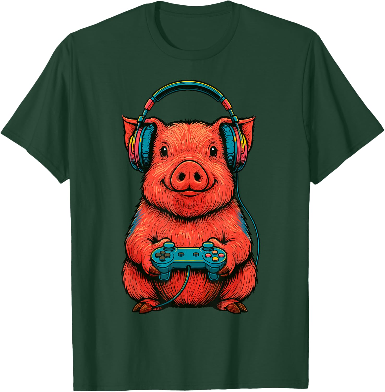Gamer Pig Gaming T-Shirt - T-Shirt | Forest