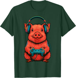 Gamer Pig Gaming T-Shirt - T-Shirt | Forest