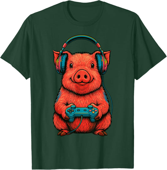 Gamer Pig Gaming T-Shirt - T-Shirt | Forest