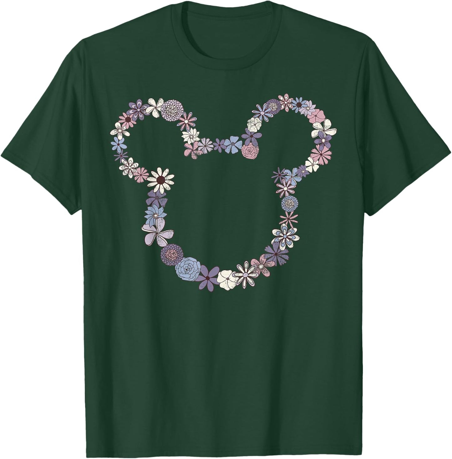 Disney Mickey & Friends Mickey Floral Outline Small T-Shirt - T-Shirt | Forest