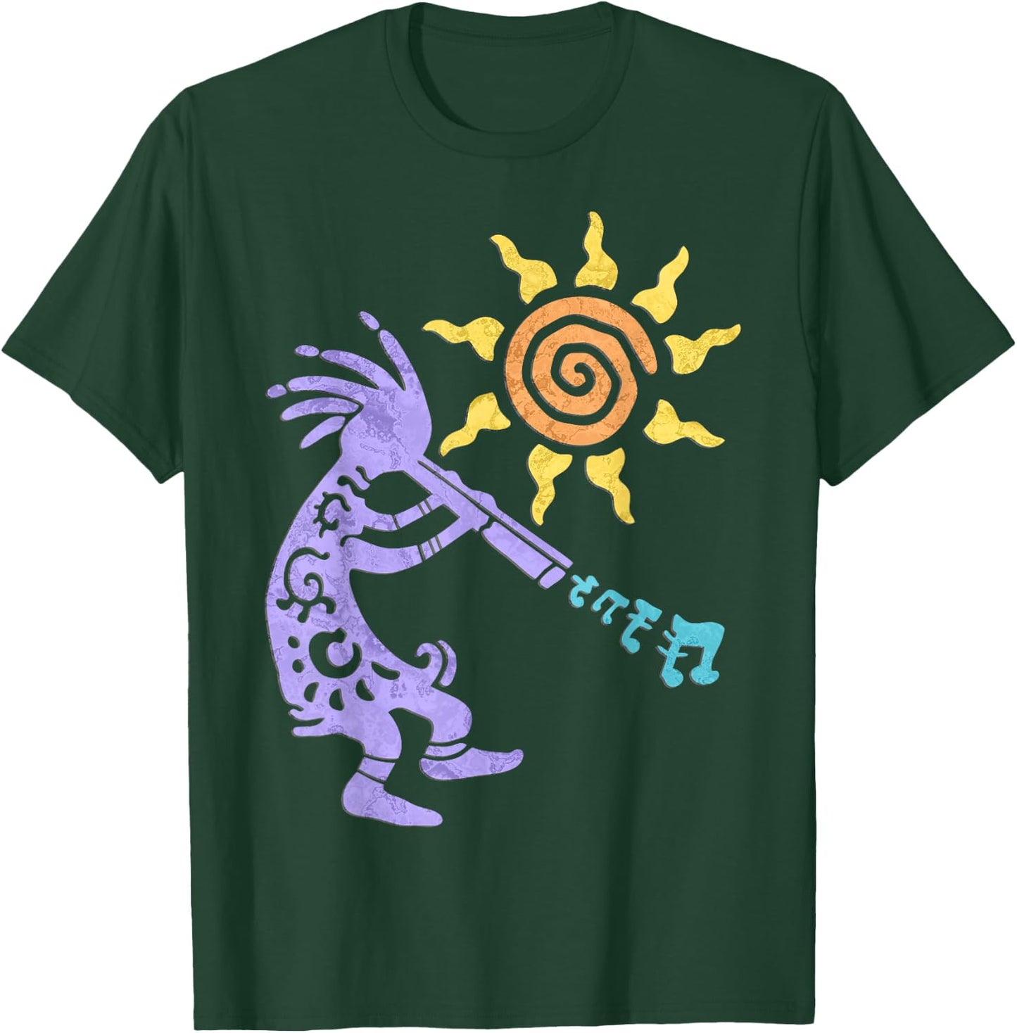 Native American Kokopelli Musican With Flute 1 - Fan Fun T-Shirt - T-Shirt | Forest