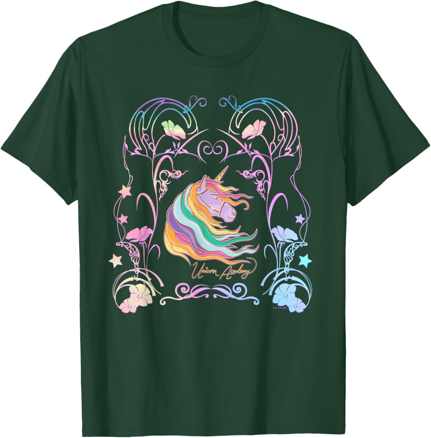 Unicorn Academy Enchanting Graphic Logo T-Shirt - T-Shirt | Forest