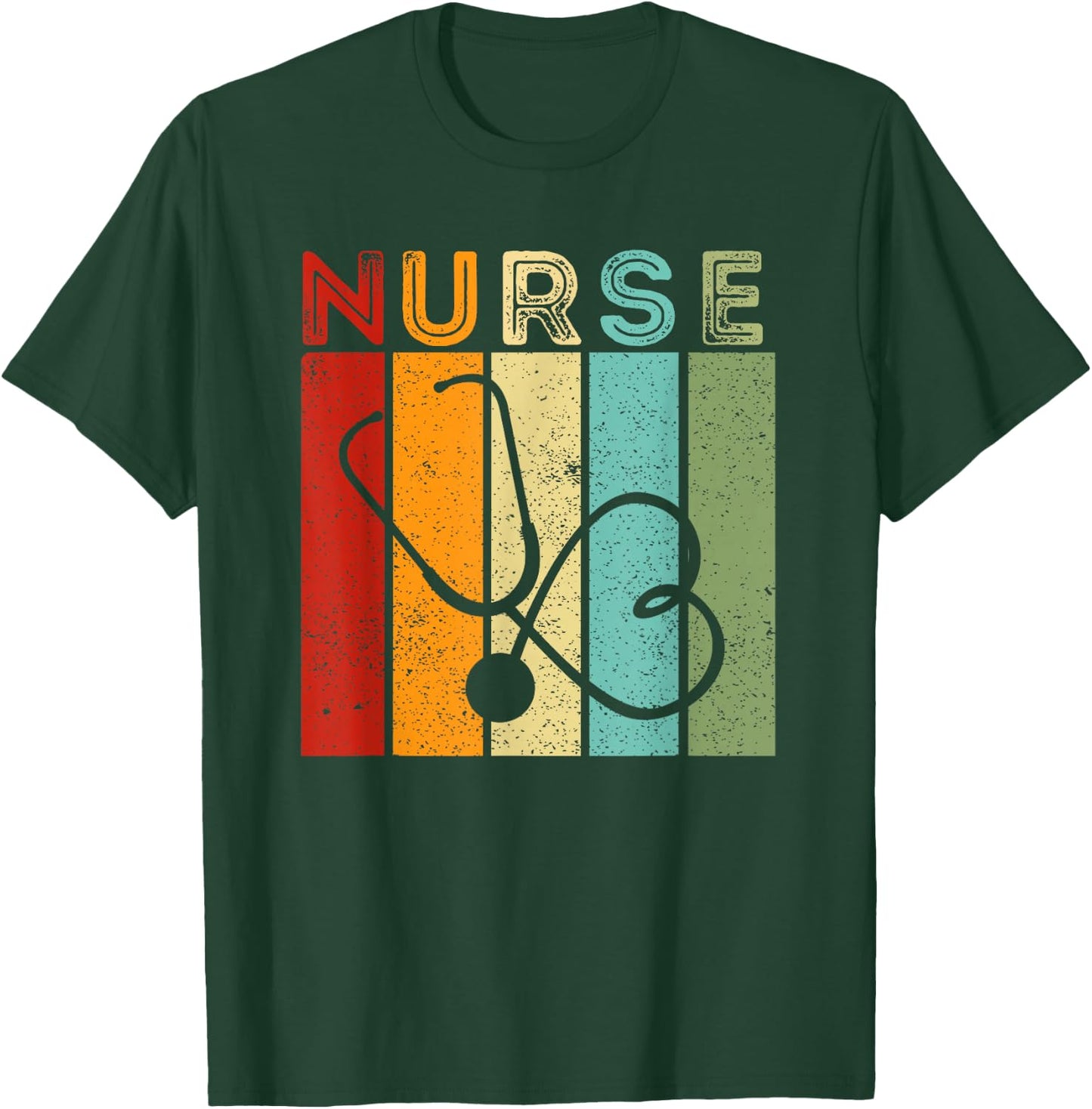 Funny Medical Practitioners Doctor Nurse Gifts Vintage Nurse Retro RN Nursing Student Graduation Men Women T-Shirt - T-Shirt | Forest