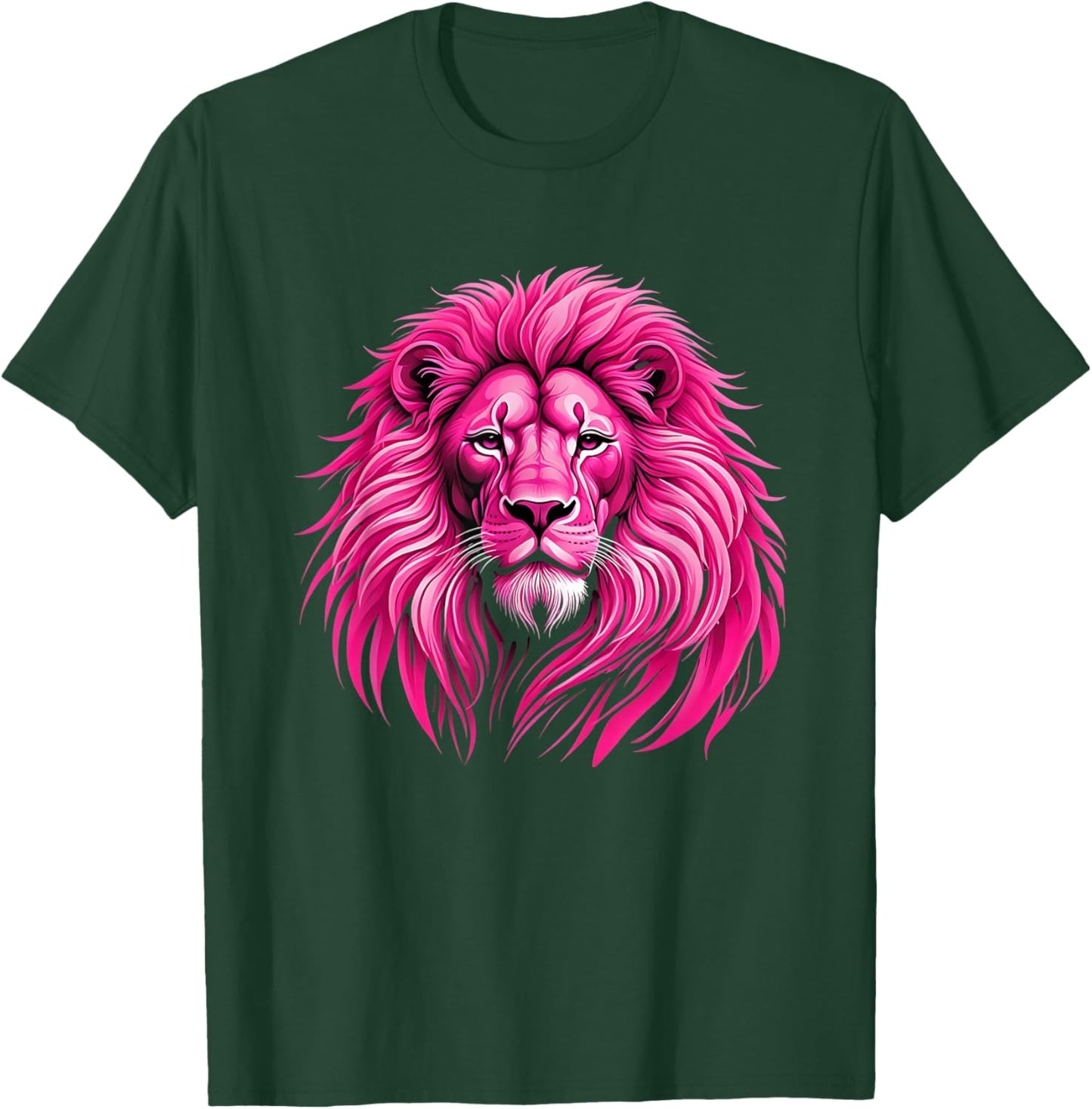 Pink Lion Breast Cancer Awareness Survivor Warrior T-Shirt - T-Shirt | Forest