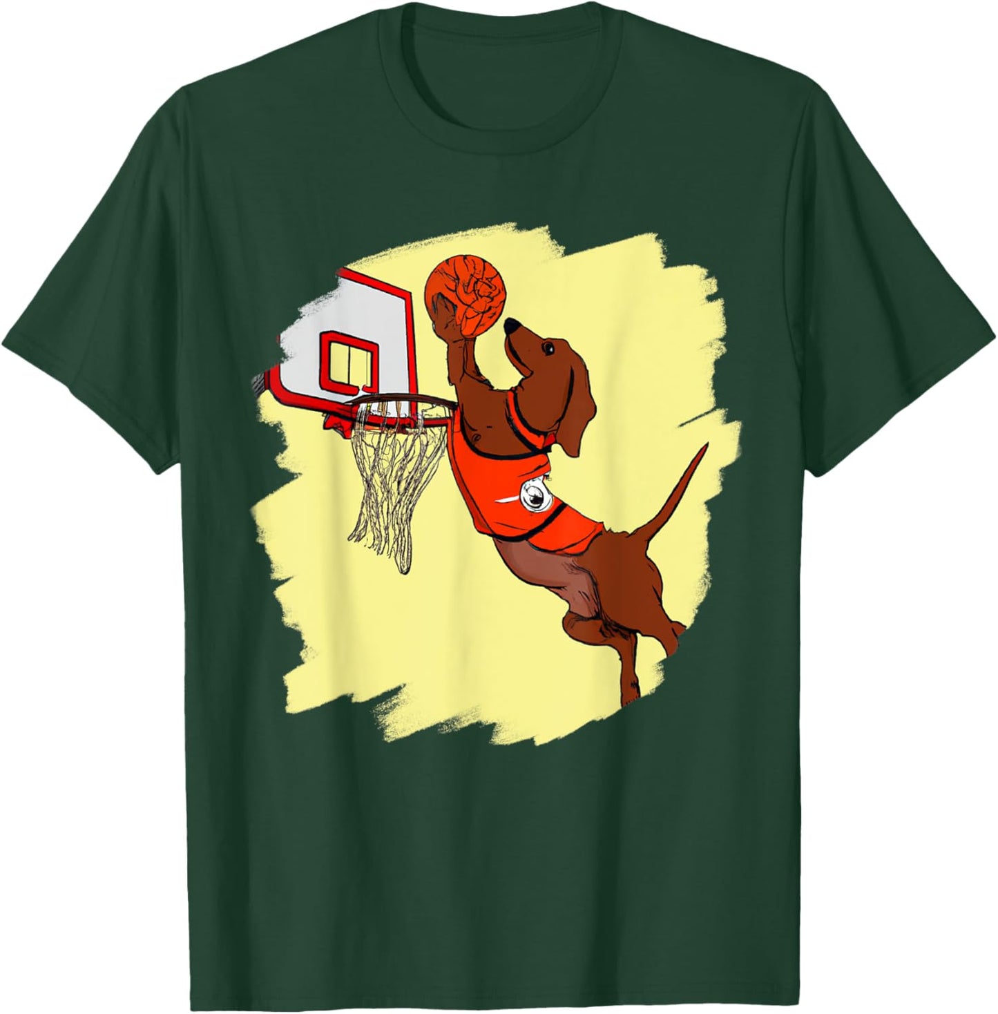 Dachshund Chiweenie Wiener Dog Playing Basketball Funny Dog T-Shirt - T-Shirt | Forest