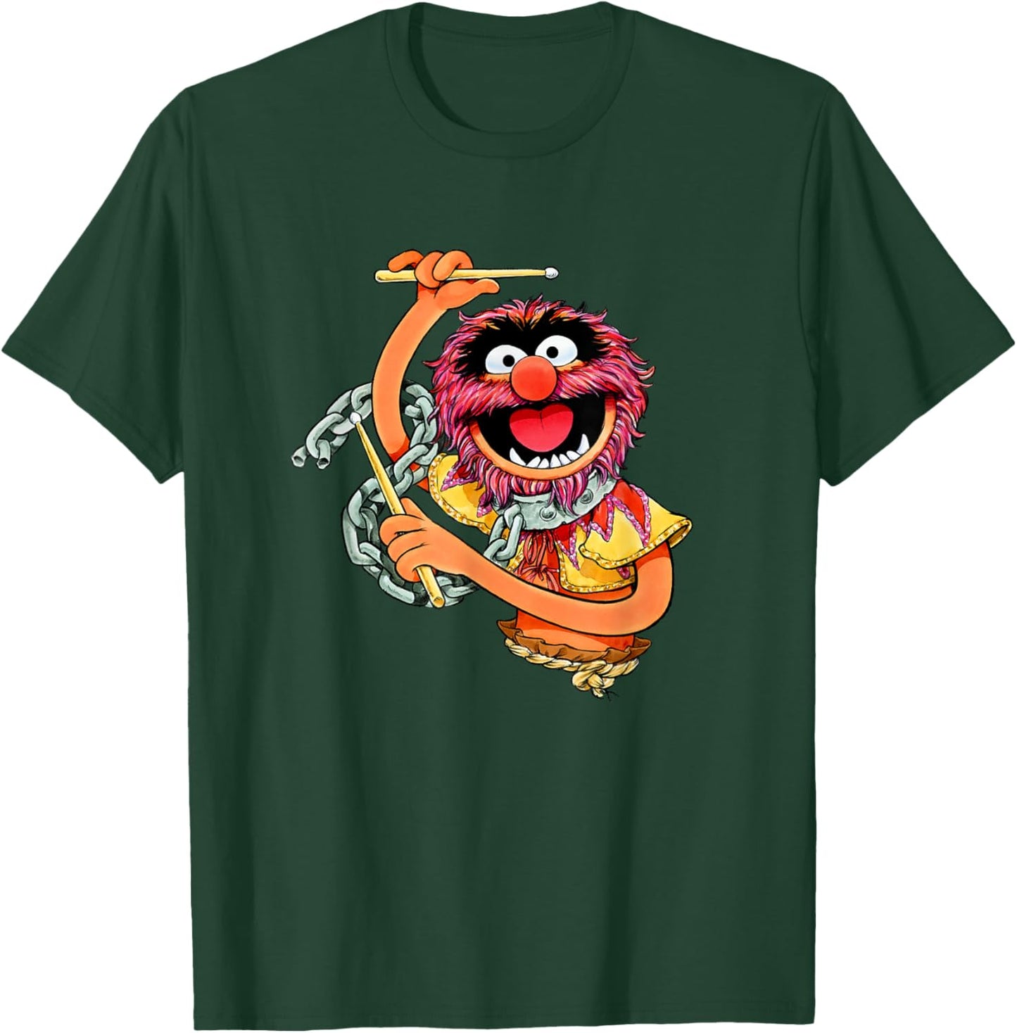Disney The Muppets Vintage Retro Animal Drummer Poster T-Shirt - T-Shirt | Forest